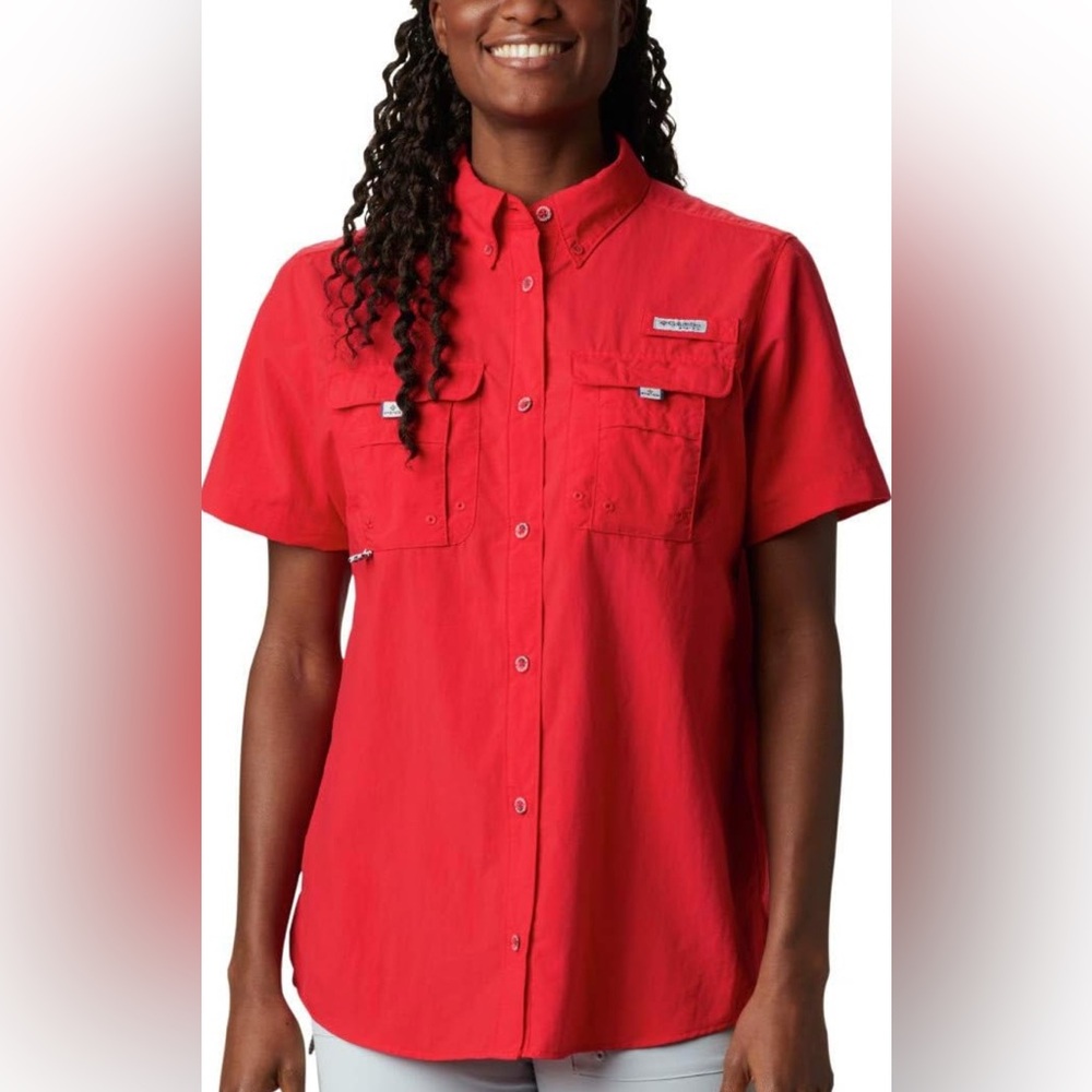 Columbia PFG Short Sleeve Button Down Shirt Sz Small